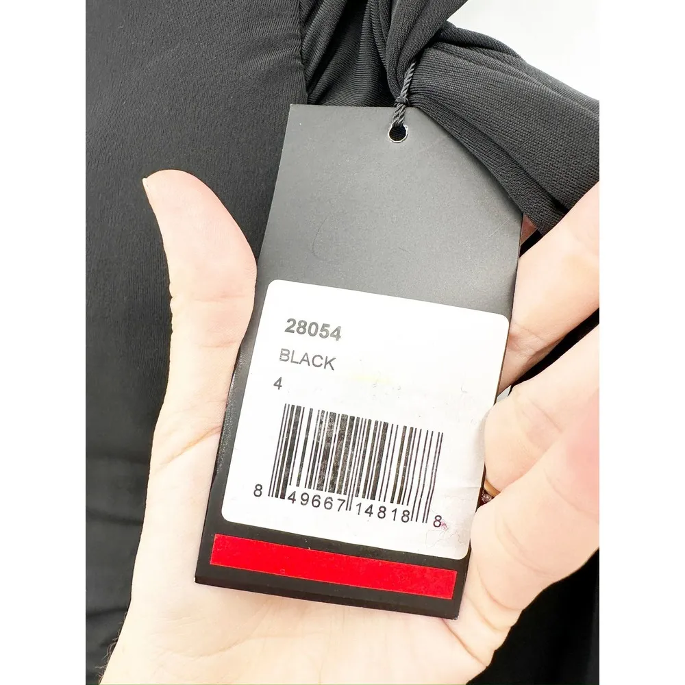 La Femme 28054 Black Off the Shoulder Long Sleeve Jersey Gown Size 4 NWT - Image 7