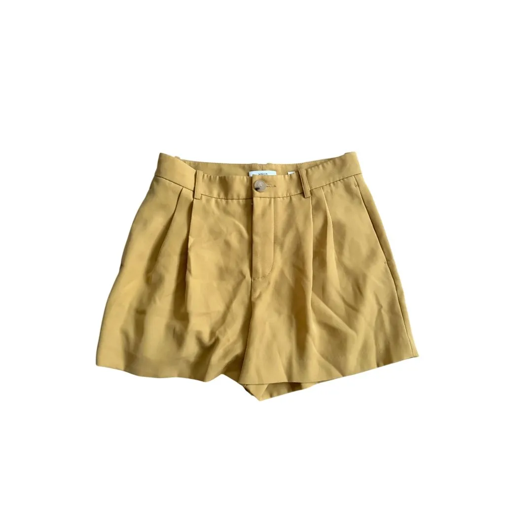 VINCE Women's Yellow High Waist Dress Shorts Size 6 - Image 8
