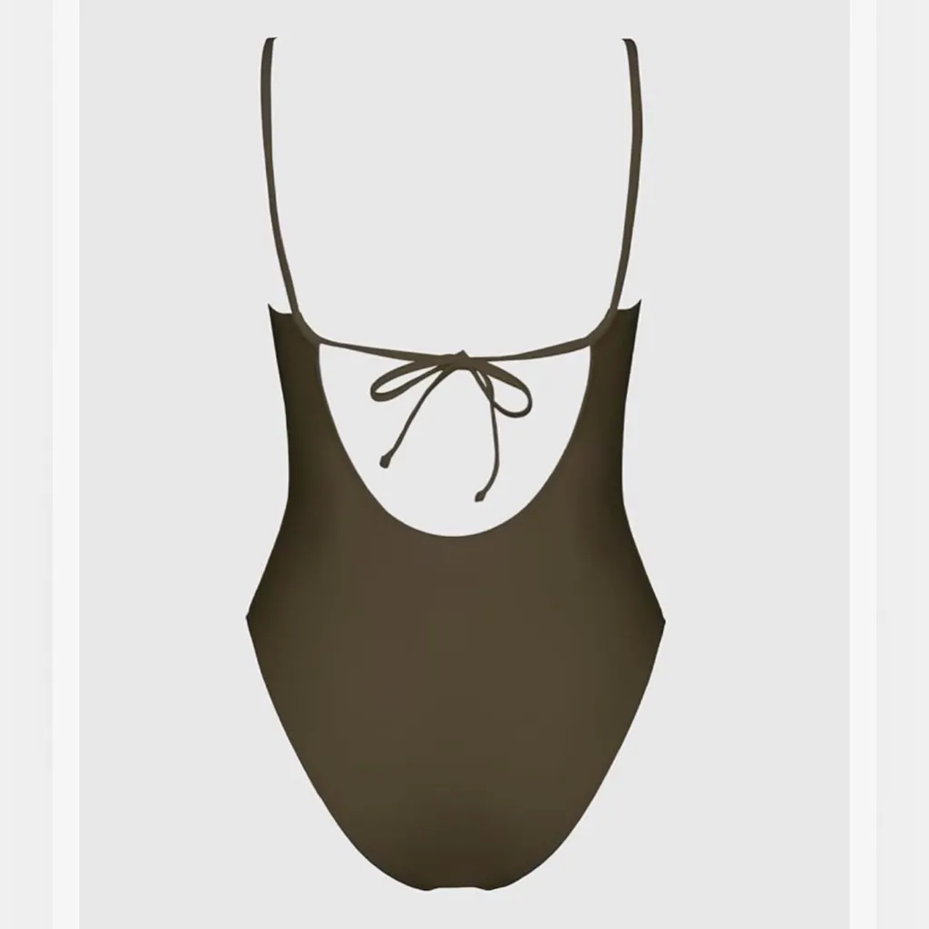 NEW CUPSHE X STASSIE 1 Pc Swimsuit Bathing Ruched Cutout Back Tie Underwire M - Image 8