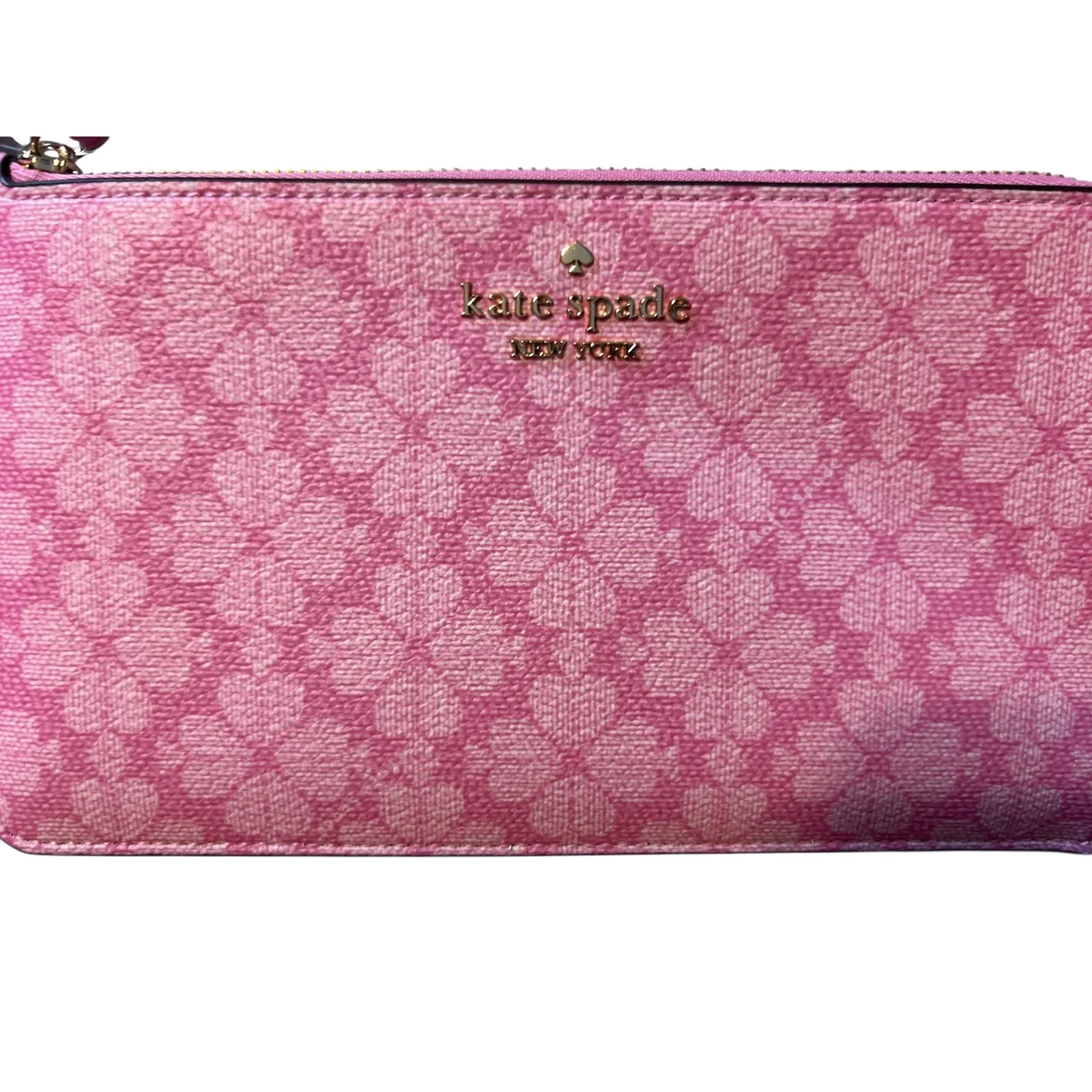 Kate Spade Spade Flower Med Zip Wristlet Pink Jacquard NWT $139 - Image 4