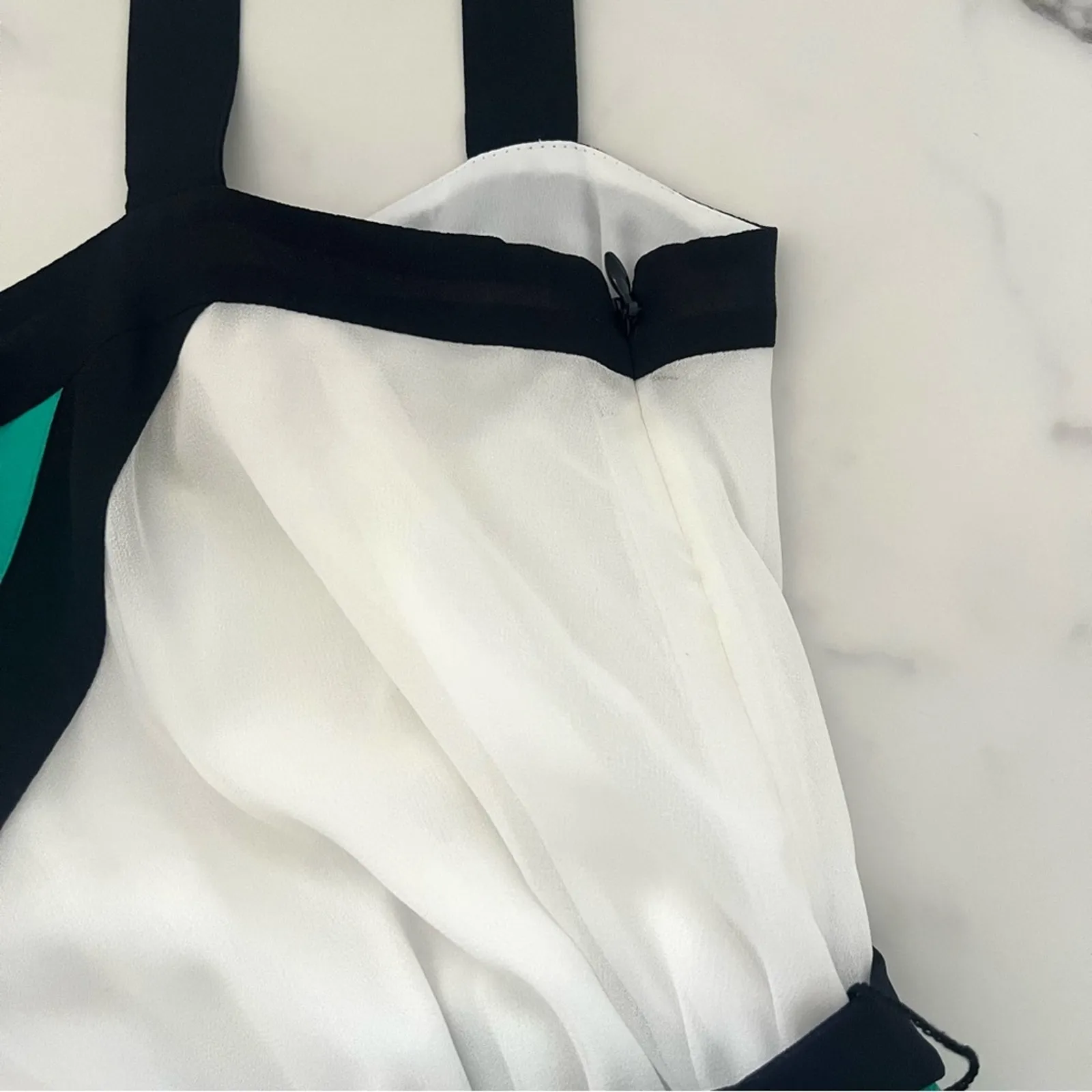 Banana Republic Milly Collection color block maxi dress green blue Sz 2 feminine - Image 11