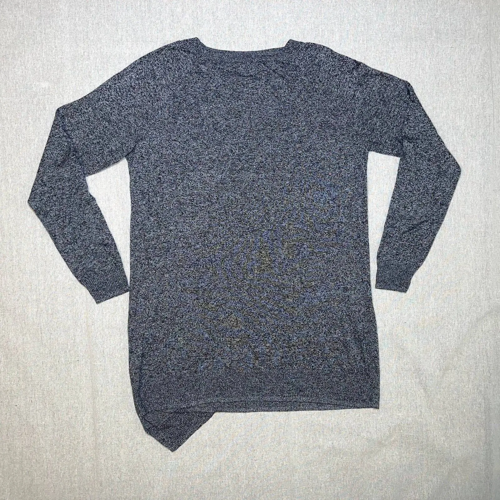 Apt. 9 | Marled Gray Long Sleeve Asymmetrical Hem Sweater | Medium - Image 2
