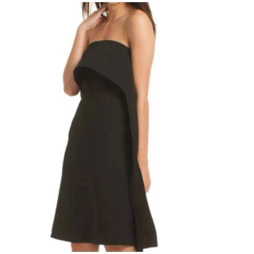 Trina Turk Black Ruffled Genius Strapless Convertible Cocktail Dress Size 4 - Image 2