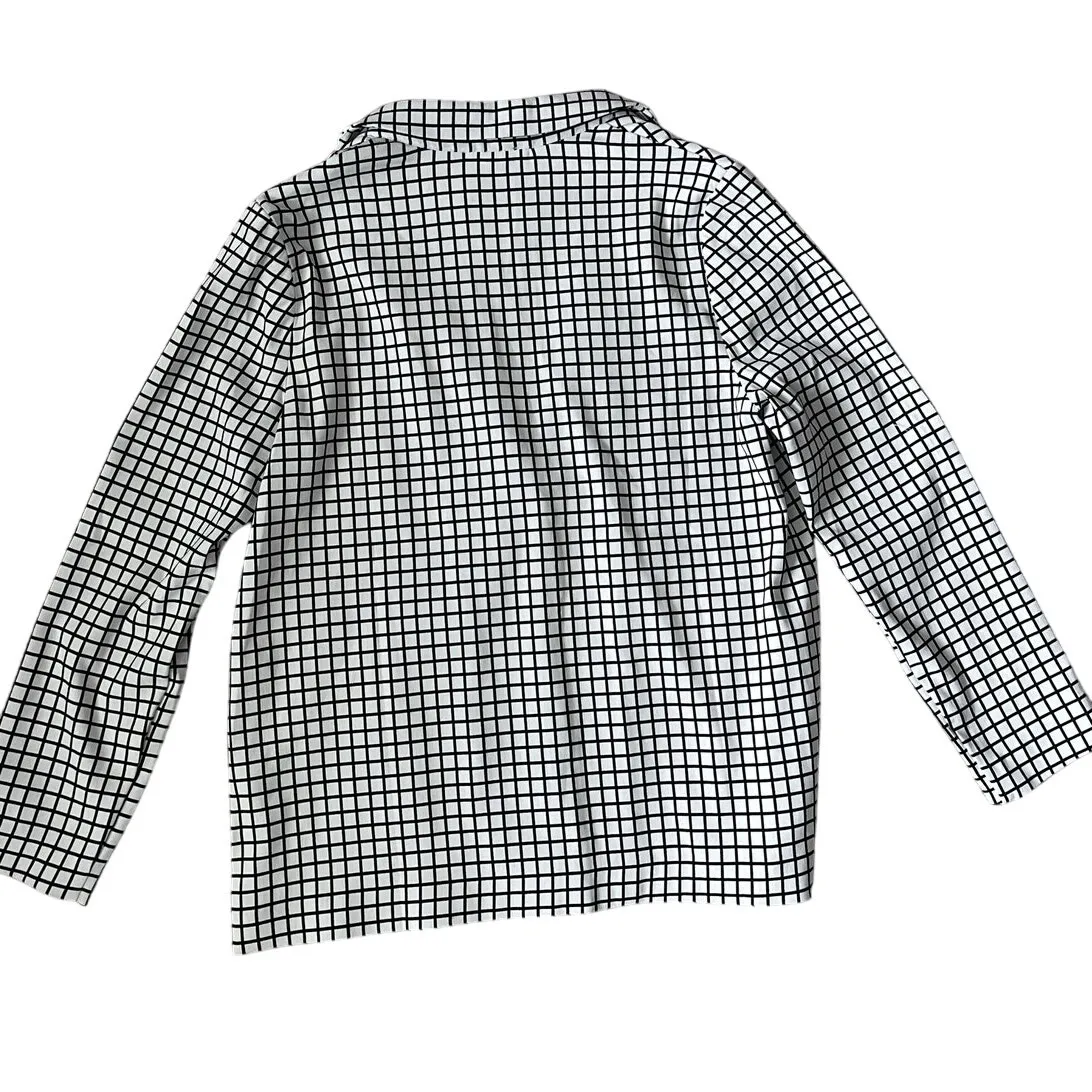 Adrianna Papell Plus Stretch Black‎ & White Checkered One Button Blazer Size CL - Image 4