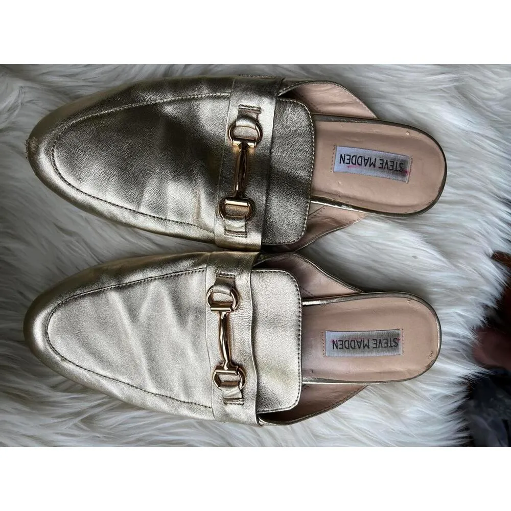 Steve Madden Kandi Gold Mules size 10 M - Image 4