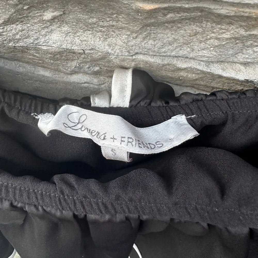 Lovers + Friends Ruffle Off Shoulder Black White Top - Image 6