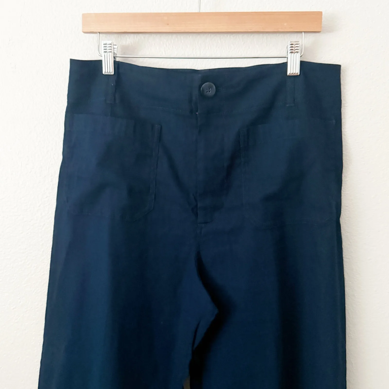 MAEVE x ANTHROPOLOGIE | The Colette Magic Fabric Wide-Leg Pants Navy Blue | 31 - Image 3