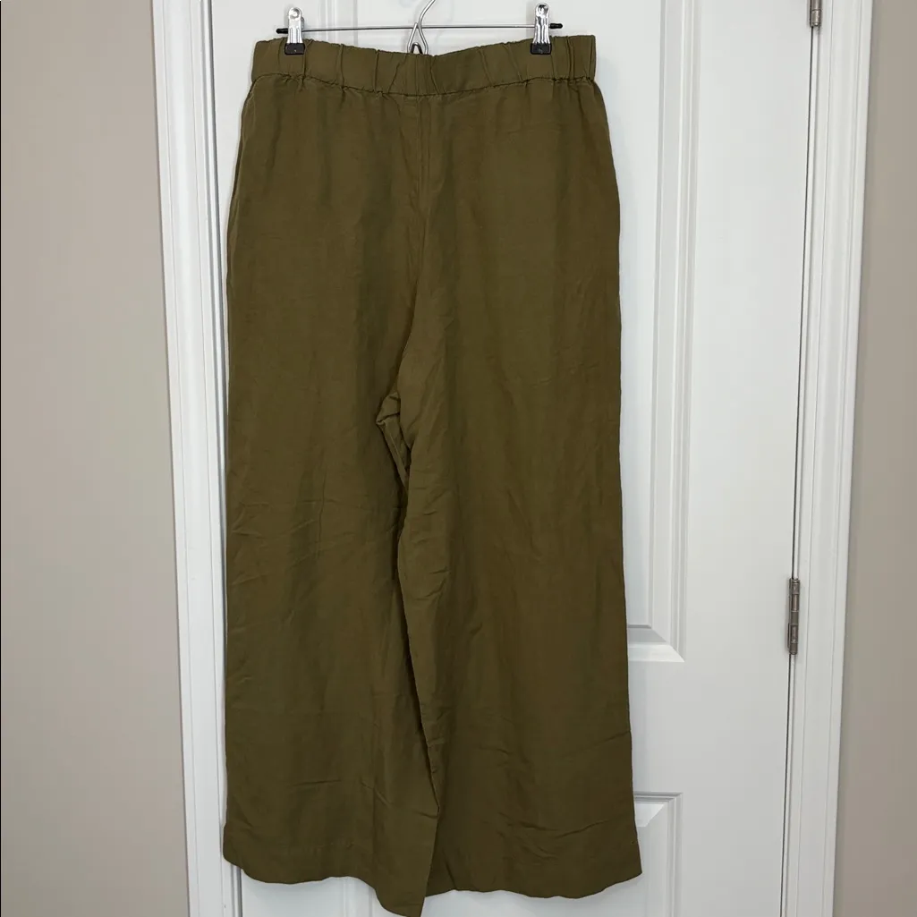Madewell Women’s Linen-Blend Pull-On High-Rise Wide-Leg Pants Vintage Moss L - Image 6