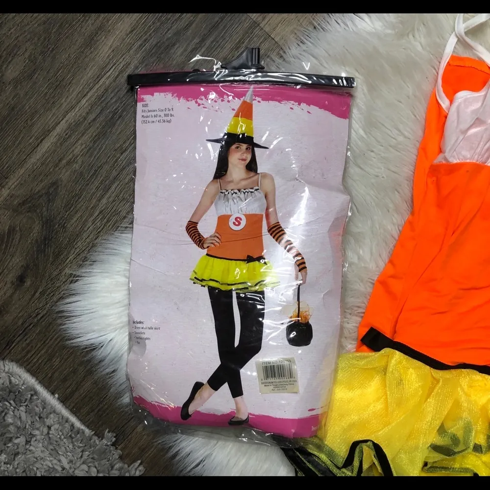 Halloween costume candy corn dress and hat - Image 2