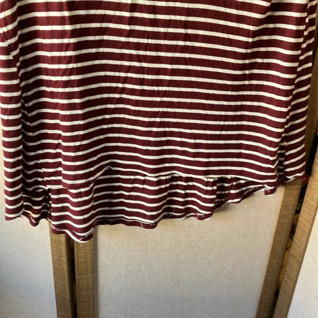 FINAL MARKDOWN Mossimo Maroon and White Striped Shirt xl - Image 5