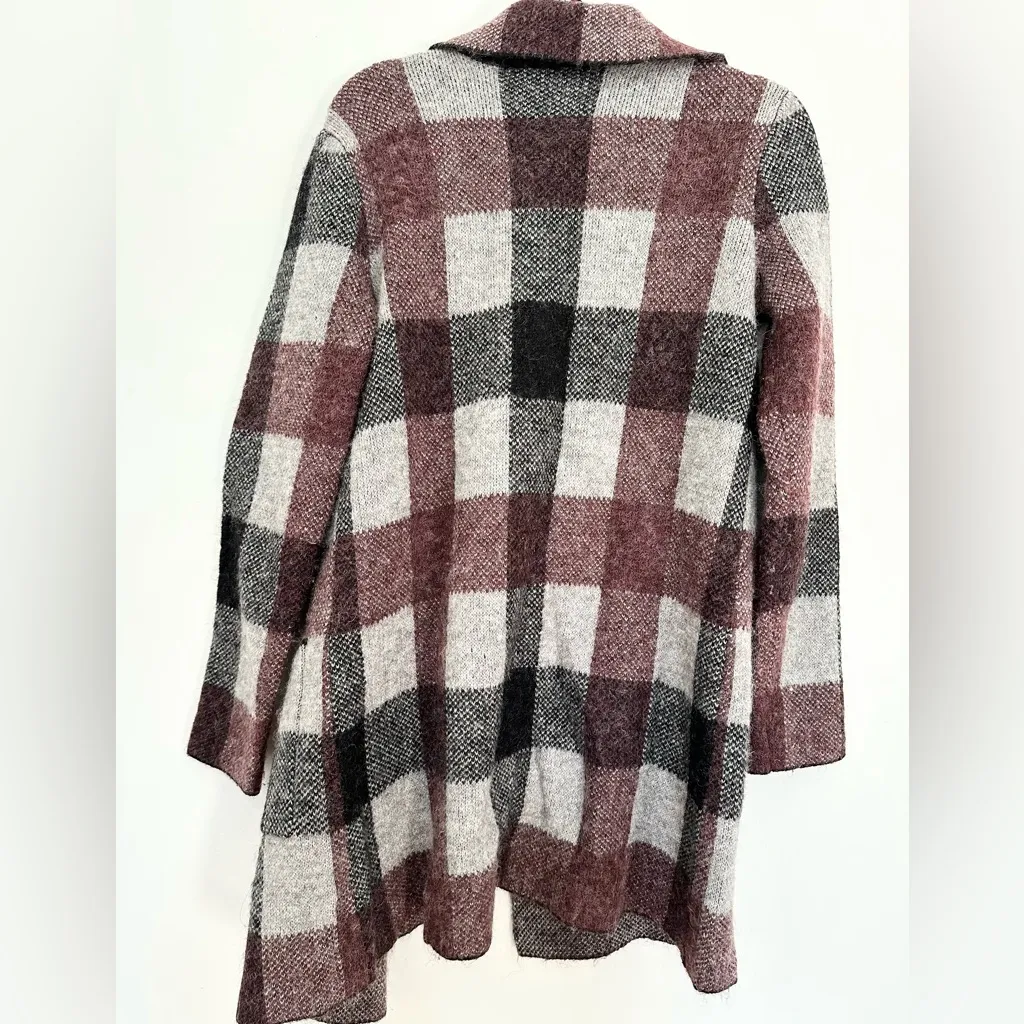 Tahari Women's Brown/Blue Long Sleeve Cardigan Sweater wool blend small - Image 4