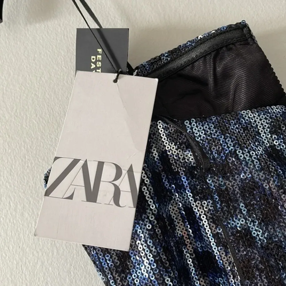 NWT Zara Blue Sequin Mini Dress with tags - Image 3