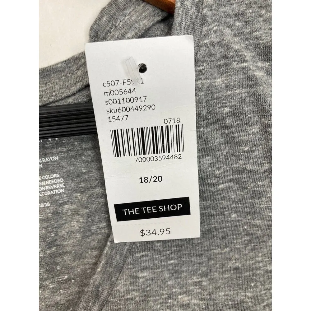 New Lane Bryant Shorts Sleeve Graphic Tee Shirt Womens Plus 18/20 Gray Athletic - Image 3