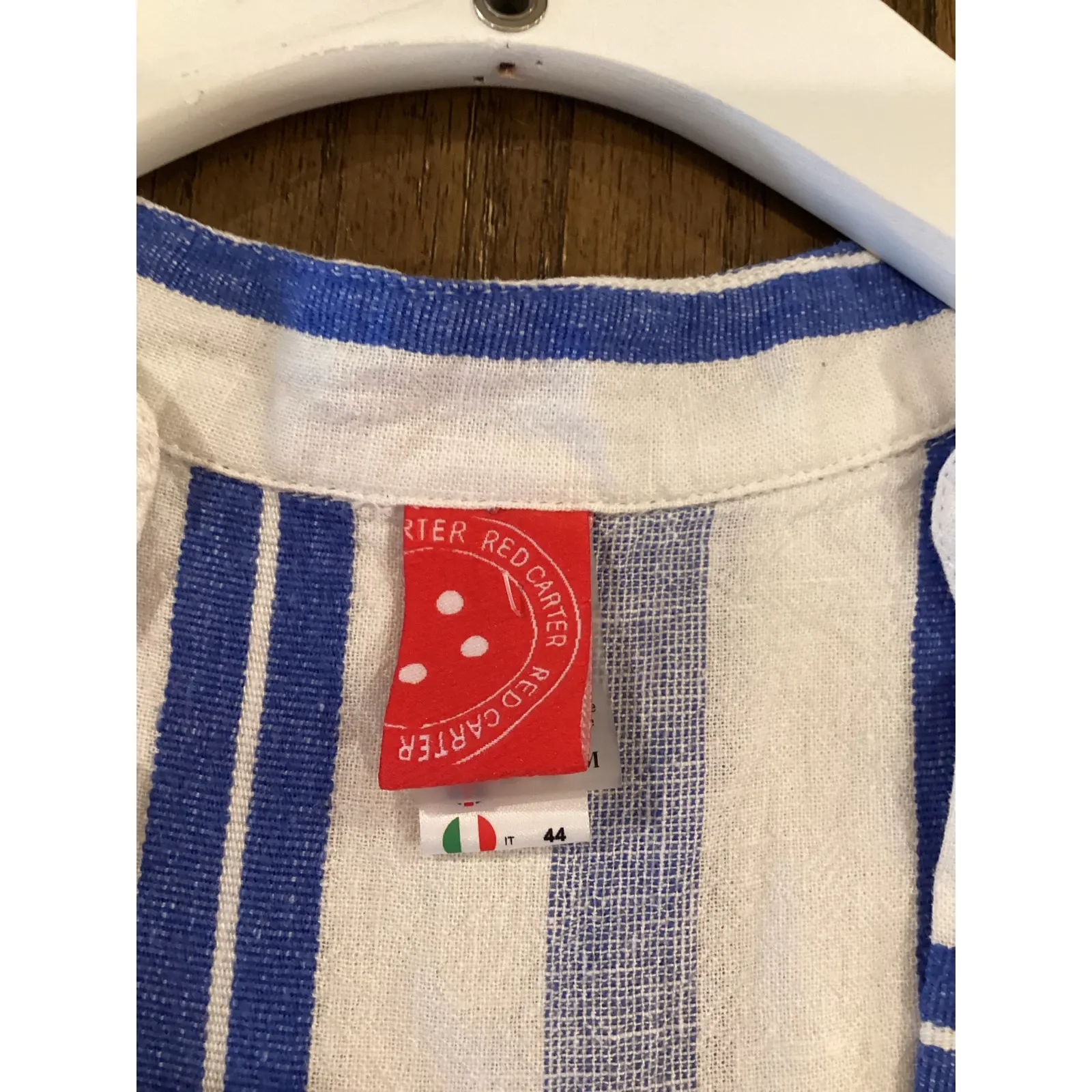 Red Carter Avi linen blend stripe Maxi Cover Up Dress M size 8 - Image 10