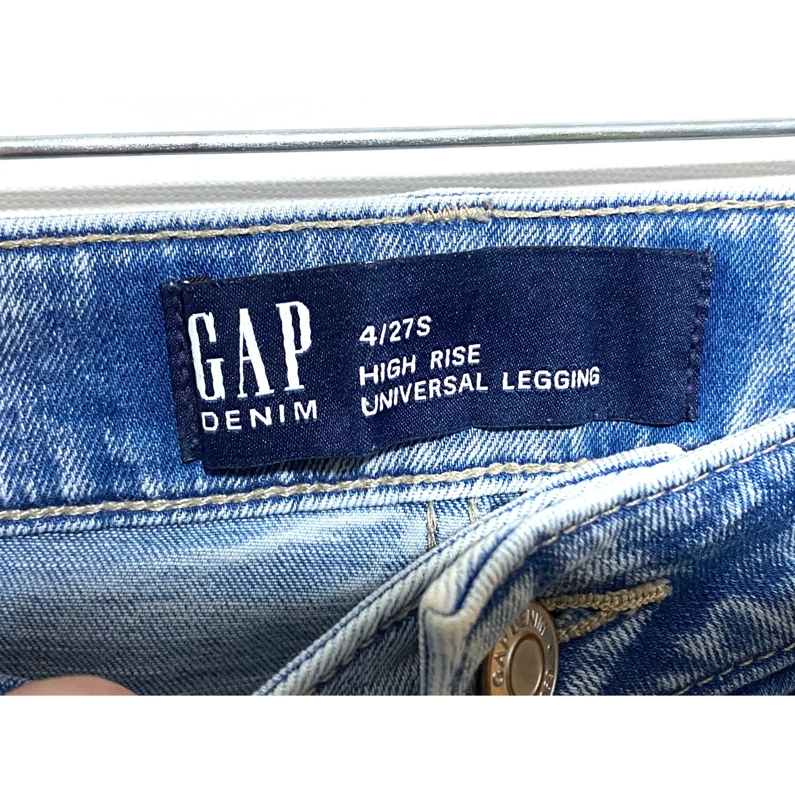 Gap Denim High Rise Universal Legging Jeans Womens 4/27 Short Button Fly Classic - Image 5