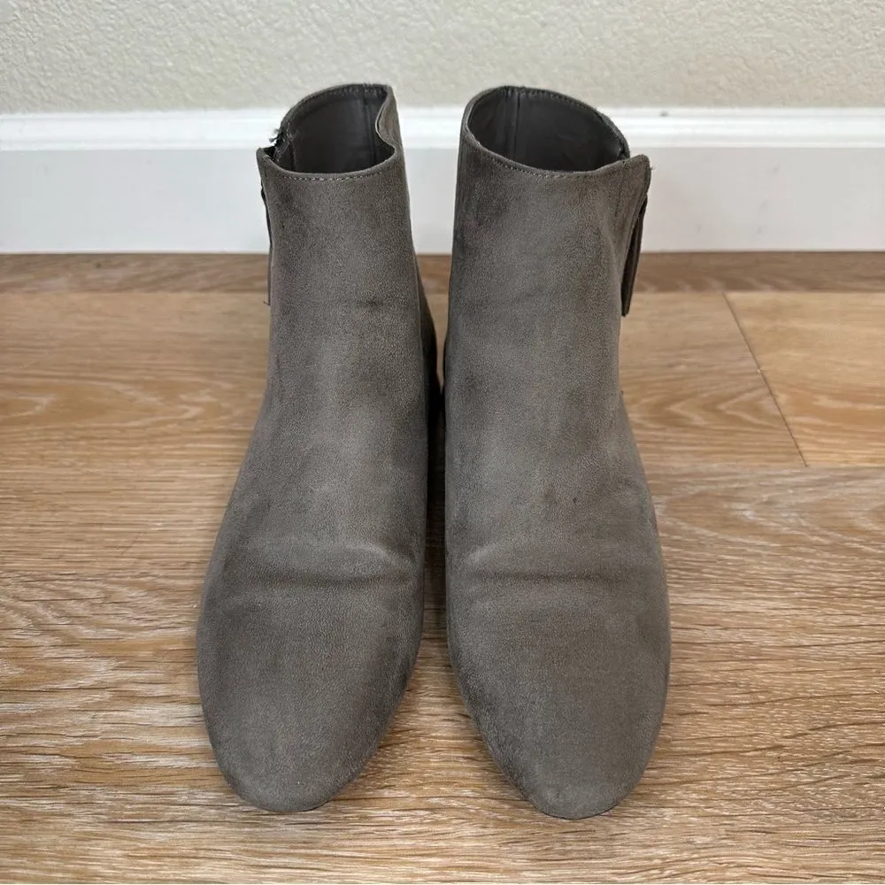 ZARA  Basic Collection Gray Suede Ankle Boots - Image 8