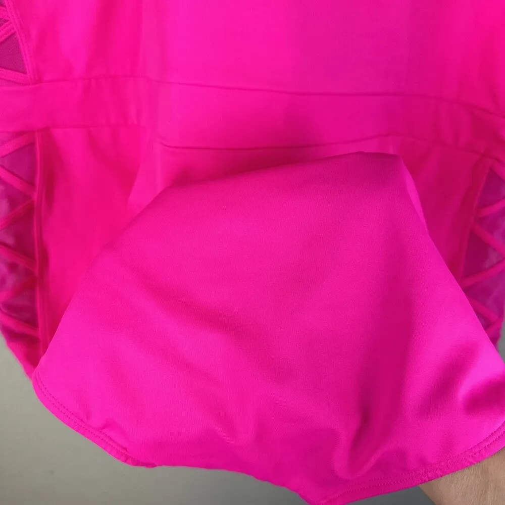 Torrid Mesh Lattice Sides Underwire Sliming One Piece Swimsuit Size 4X Hot Pink - Image 5