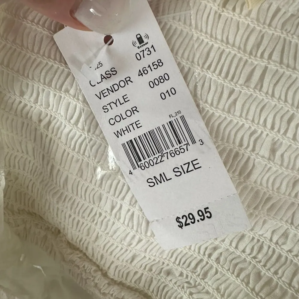 L.A. Hearts PacSun White Eyelet Embroidered Sleeveless Crop Blouse Small NEW - Image 5