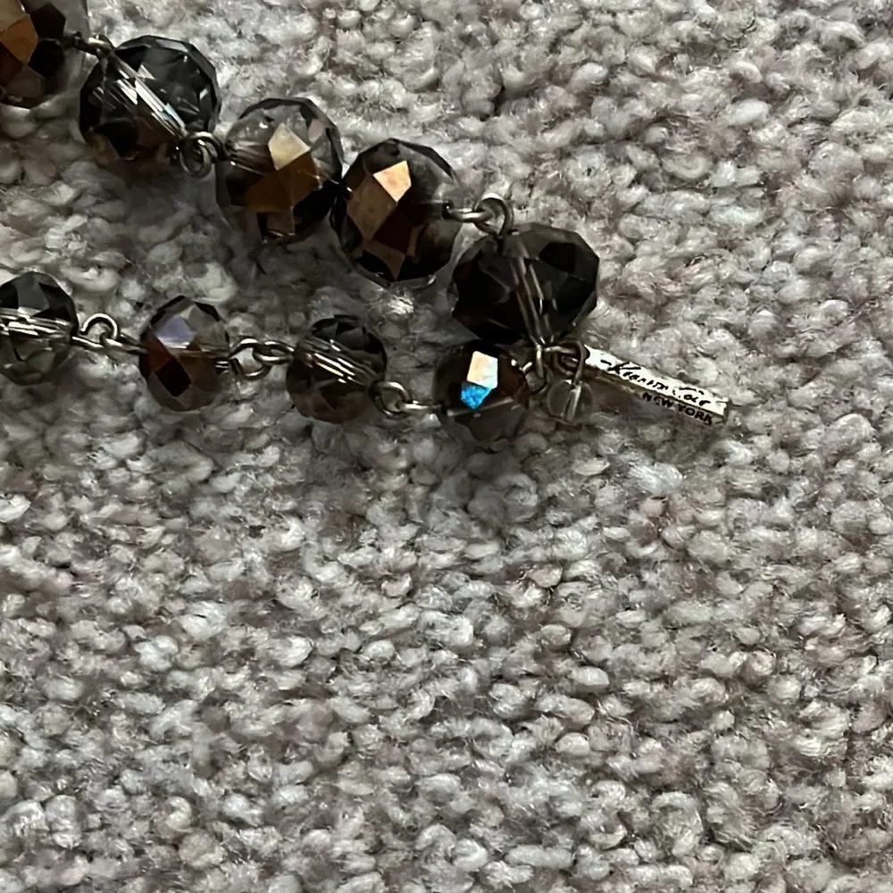 Kenneth Cole glass beaded statement necklace Gray - Image 3