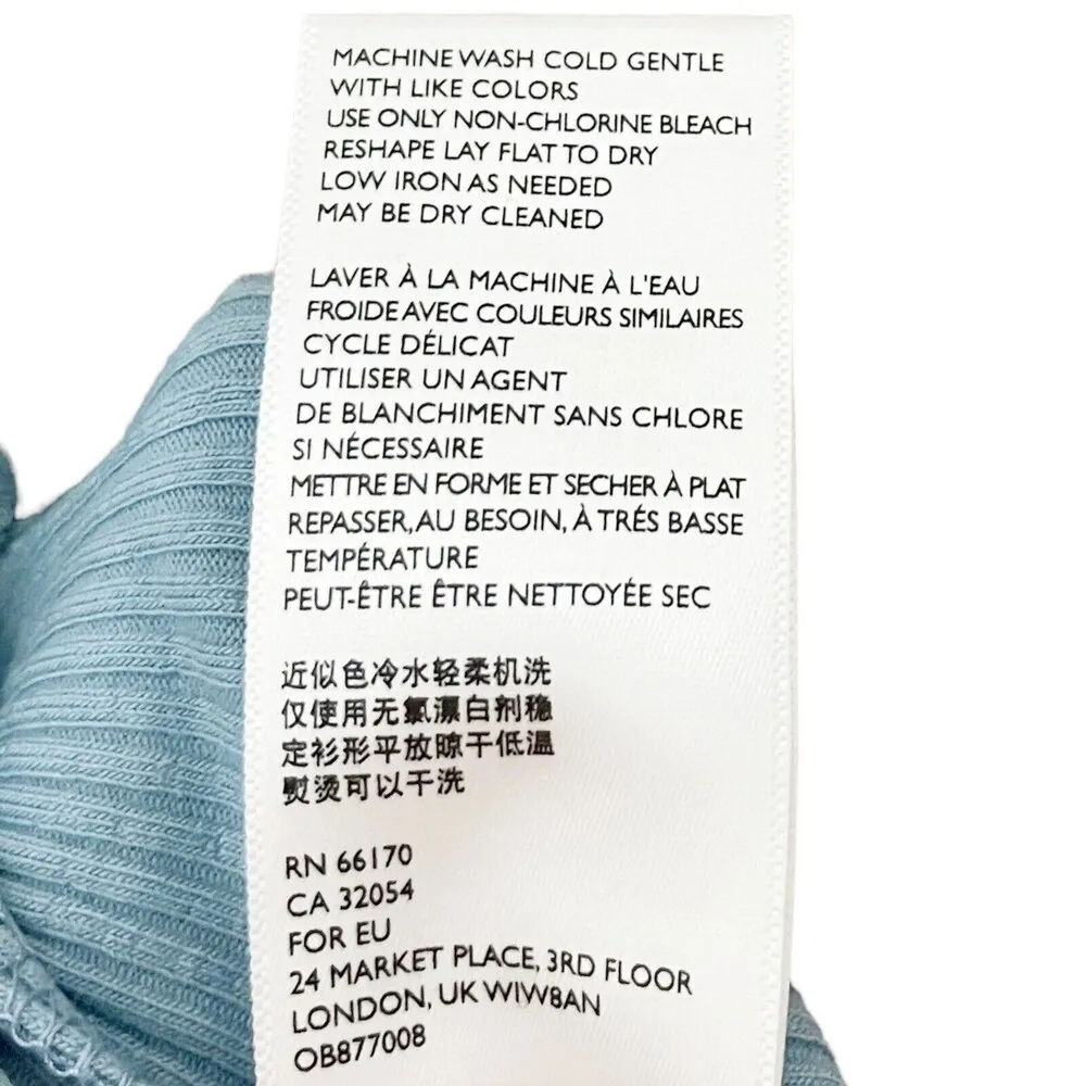 Free People Beach Blue Happy Hour Mini Dress Womens Sz Small Stretch Ribbed New - Image 11