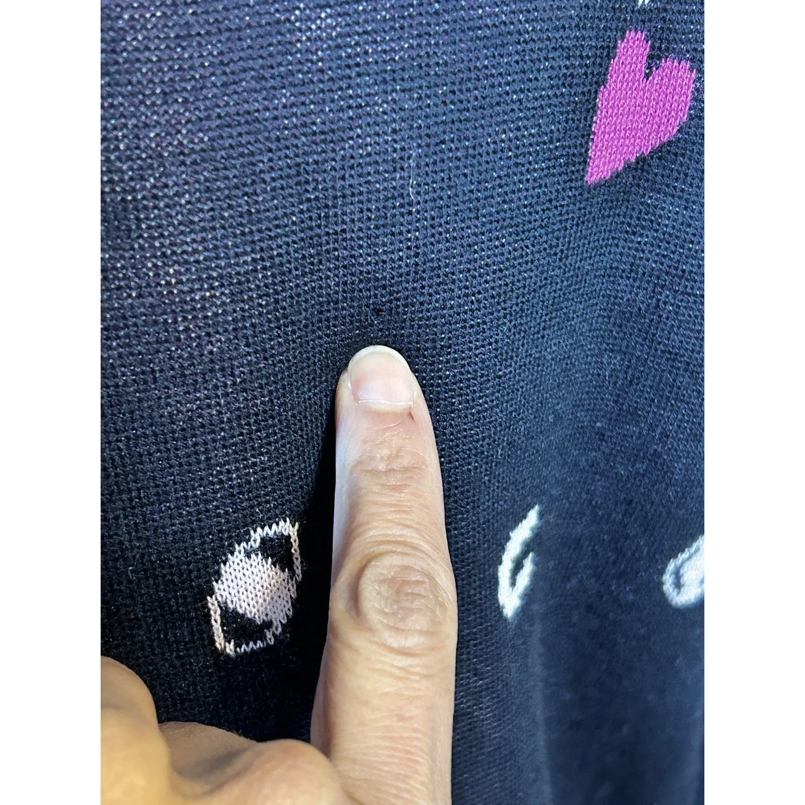 ModCloth Black Pink White Heart “I Love You” Sweater Women’s Size L - Image 7