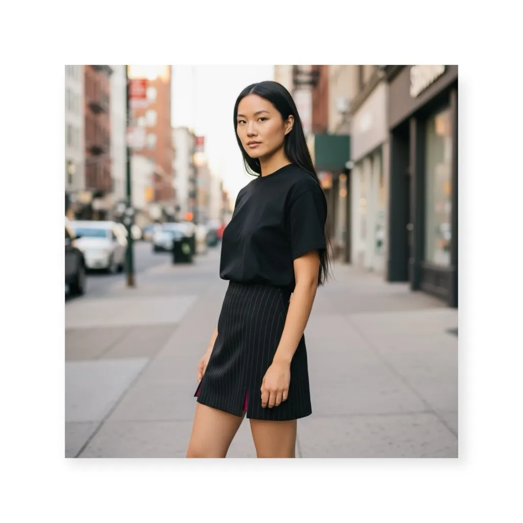 Vintage 90’s: new Laundry Shelli Segal ❤︎ Pinstripe Mini Skirt ❤︎ Black Magenta Pink Size 8 - Image 12