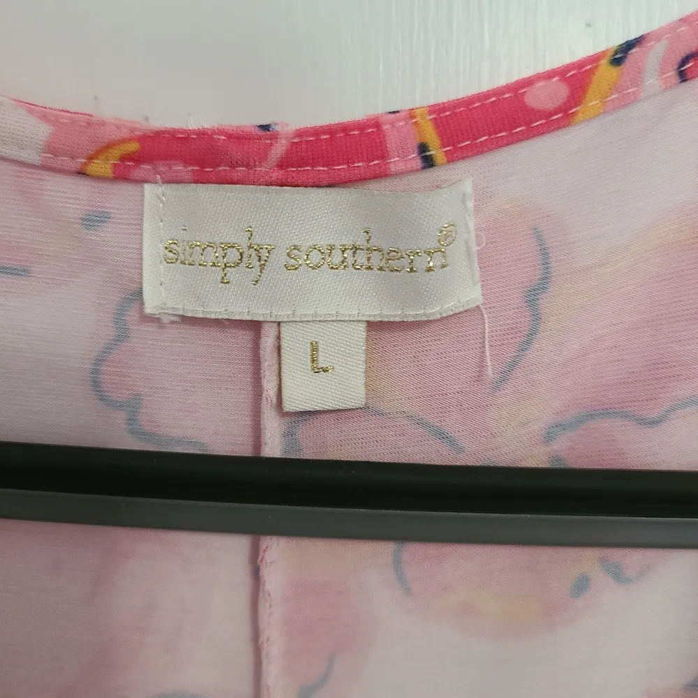 Simply Southern Dress Size Large Cold Shoulder Sarasota Floral Tassel - Image 5