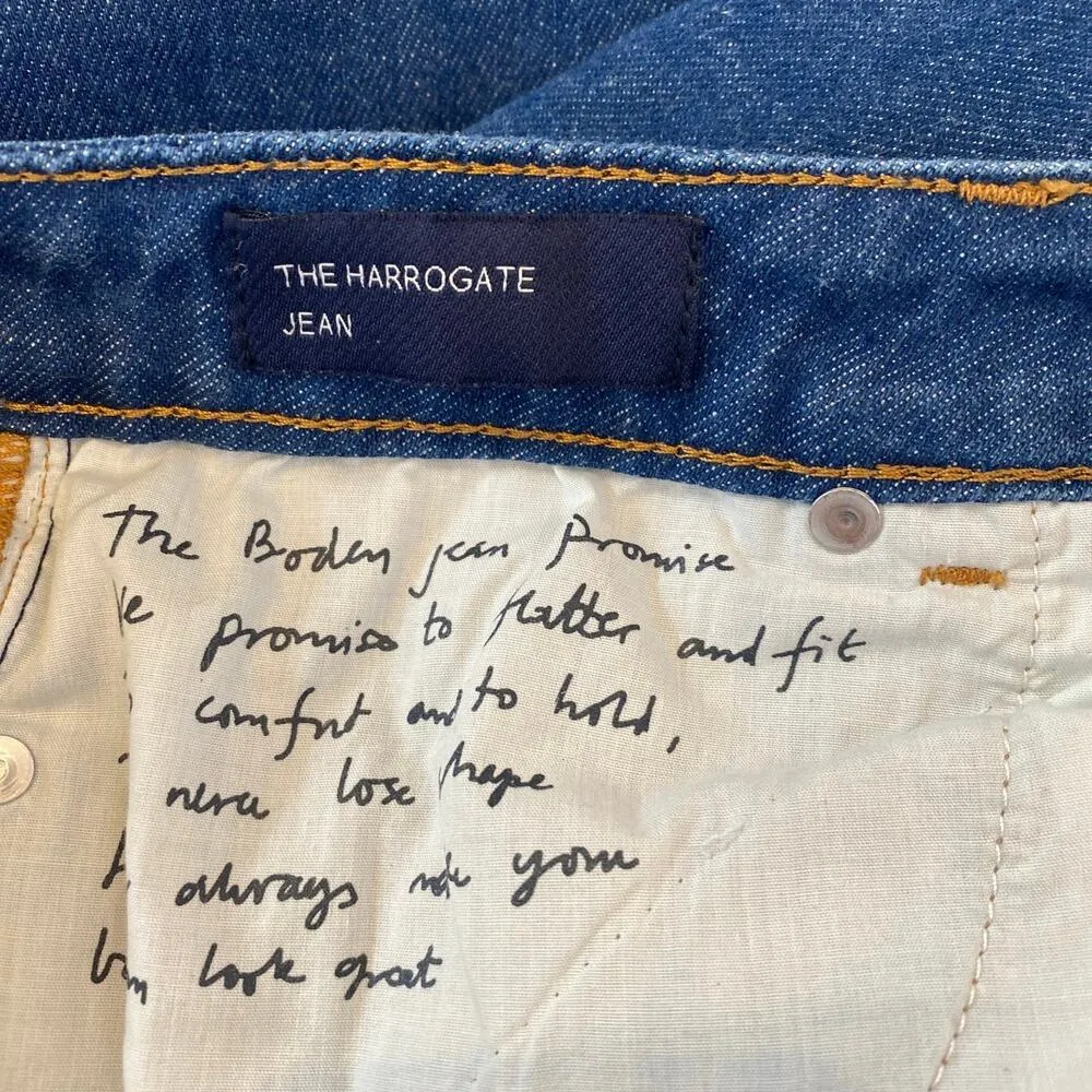 Boden The Harrogate Jean Dark Denim Cotton EUC Sz 8 Straight Slim Leg - Image 5