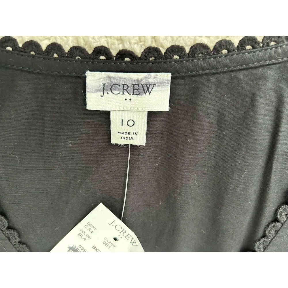 J.Crew Women Lace Trim Short Puff Sleeve V - Image 6