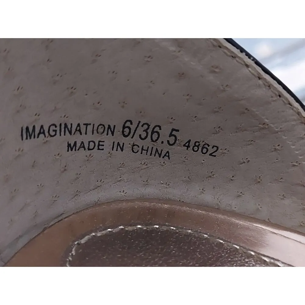 Chinese Laundry Imagination Strappy High Heels US 6M Gold Black & Tan Open Toe - Image 8