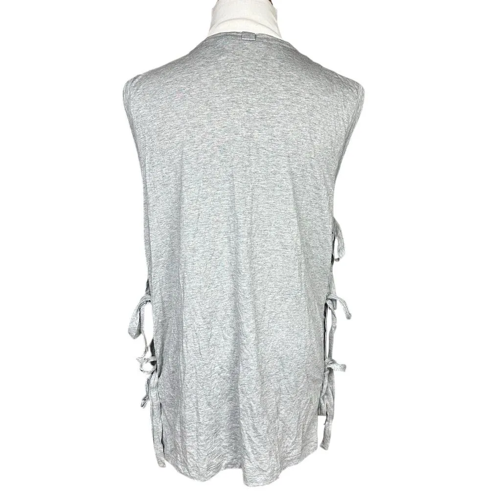 Helmut Lang Women's Women's Side Tie Tank Top Fog Melange Gray Size M - Image 5