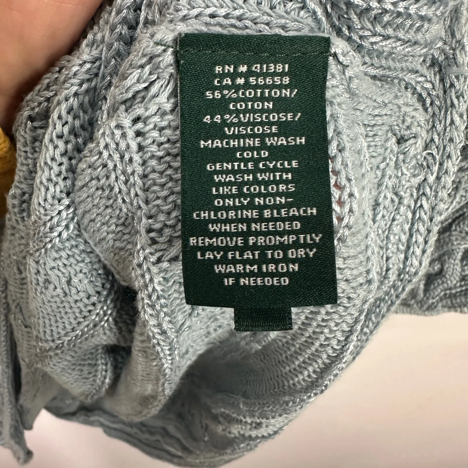 Lauren Ralph Lauren L Blue Cable Knit Sweater Tunic Coastal Quiet Luxury Preppy - Image 5