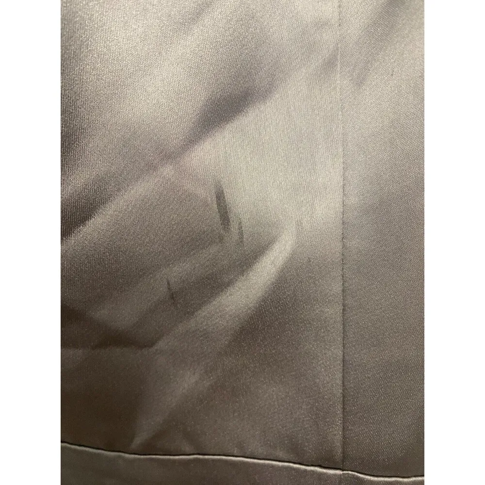 Amsale Maxi Dress Womens 16 Silver Silk Sleeveless Spaghetti Strap Bridemade B64 - Image 6