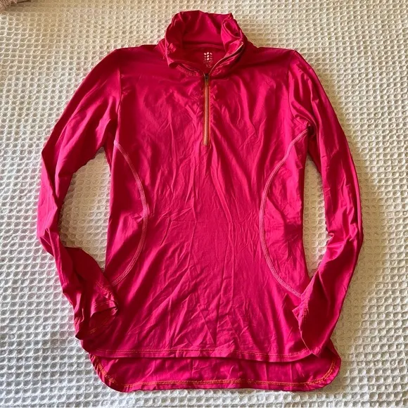 TITLE NINE PARADIGM pink Half Zip Pullover Womens SIZE XS performance workout - Image 1