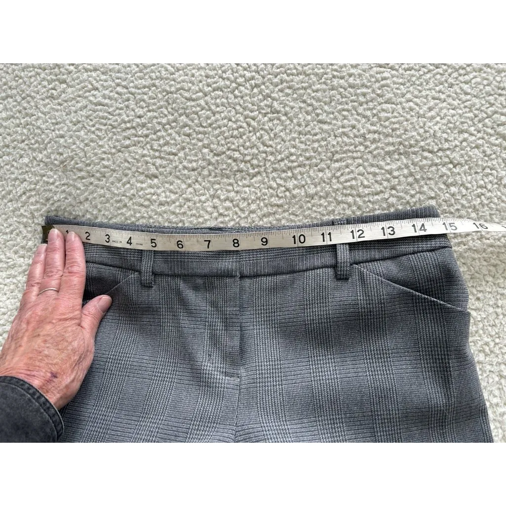 Express Editor Mid-rise Gray Plaid Straight Leg Dress Pants-Sz 00R - Image 9