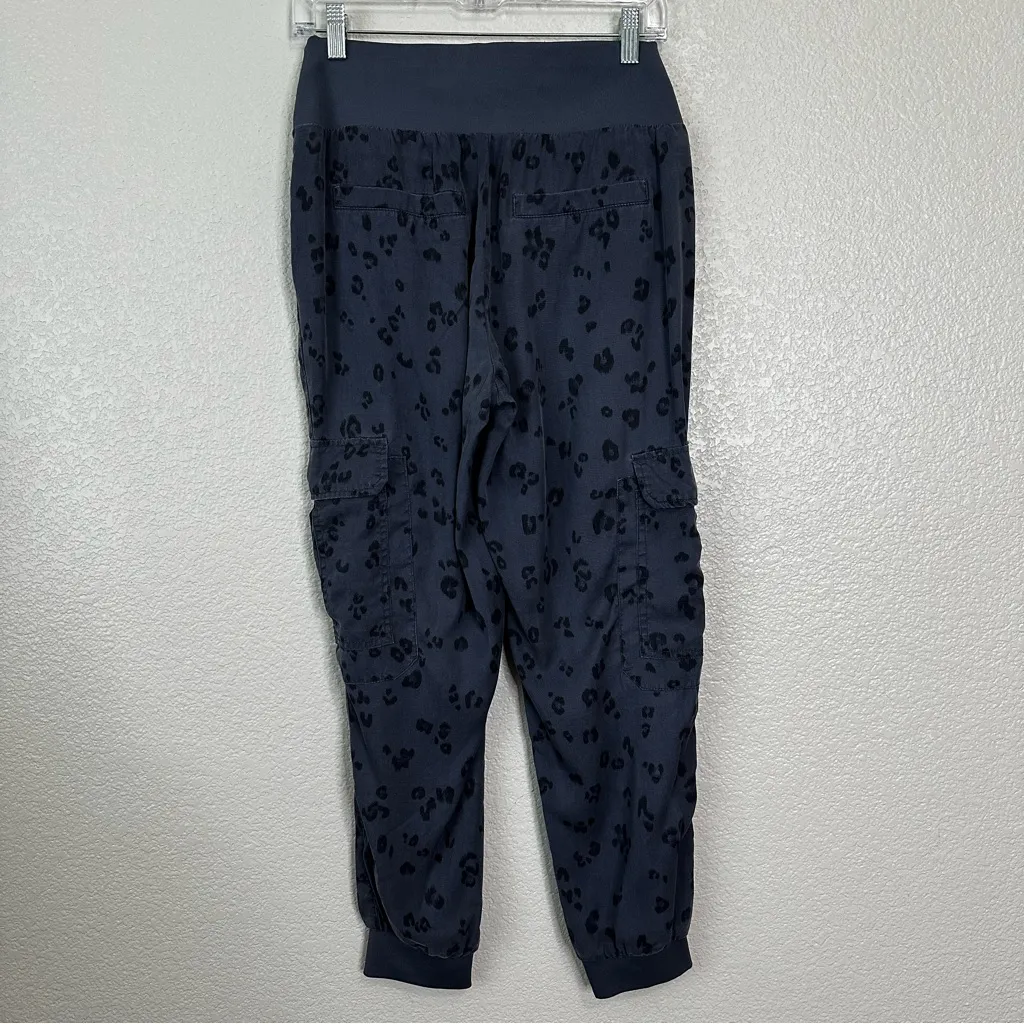 Democracy 100% Lyocell Midnight Blue Leopard Patch Utility Joggers, Sz Medium - Image 8