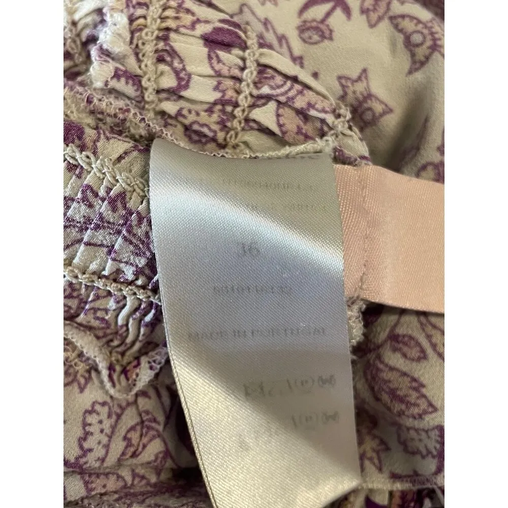 See by Chloe Long Sleeve Paisley Ruffle Top Purple Womens Size 36 US 4 - Image 10