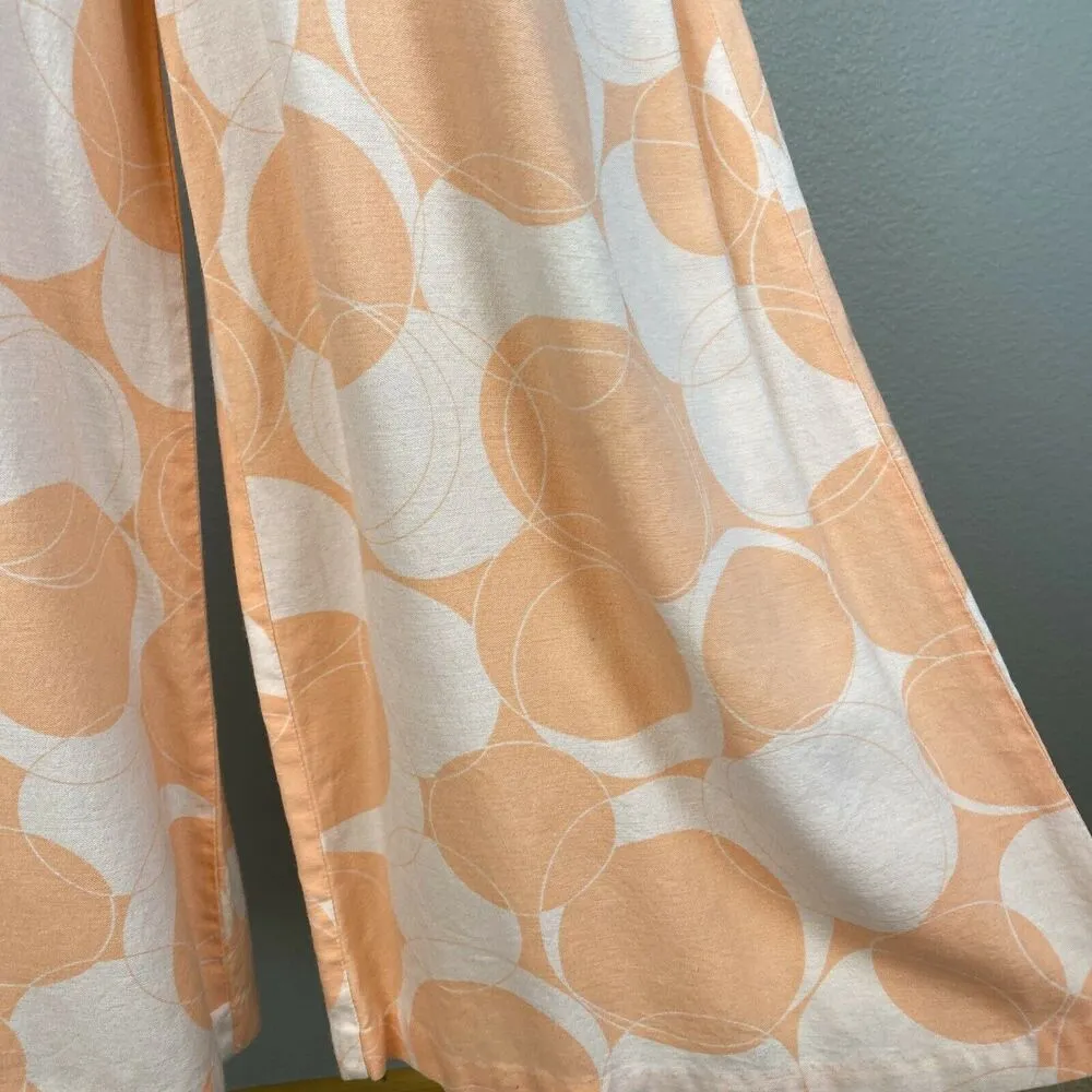 Evelyn Pearson Vintage 60s Ruffle Front Lounge Jumpsuit Size S Peach Wide Leg Pink - Image 4