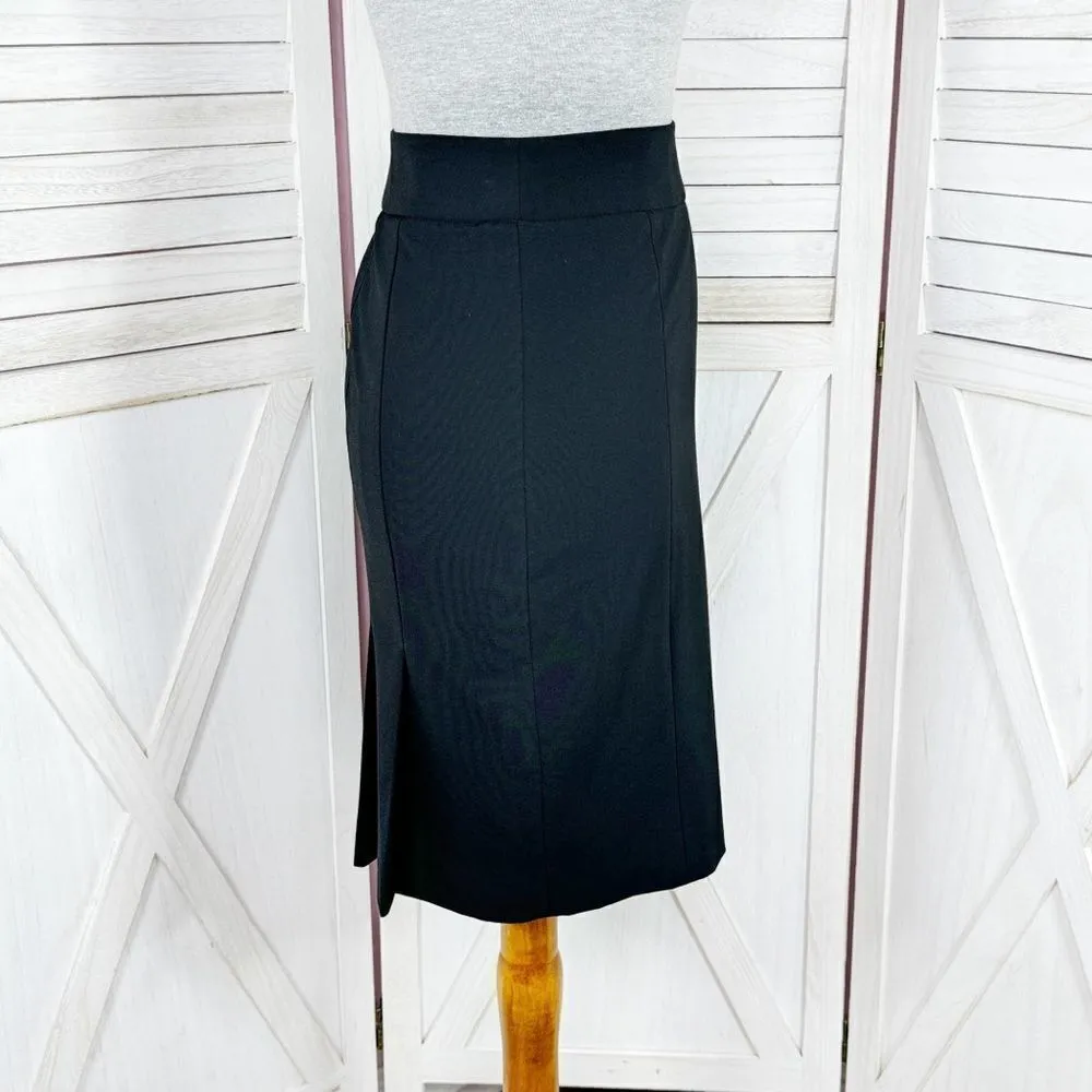White House Black Market Pleat Back Pencil‎ Skirt Black Size 2 - Image 3
