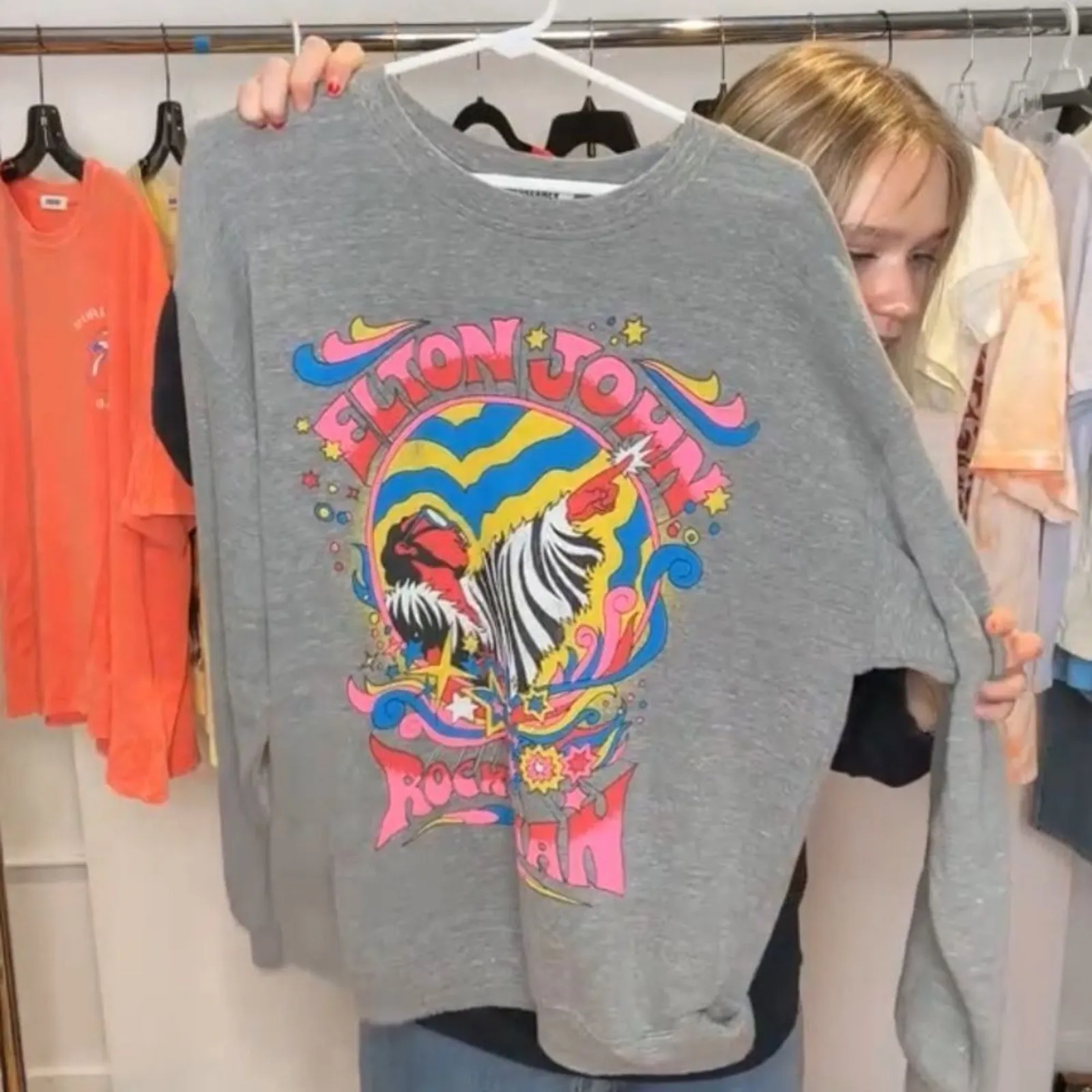 DAYDREAMER Elton John Rocket Man BF Crew Neck Sweatshirt, New with Tag $136 - Image 14