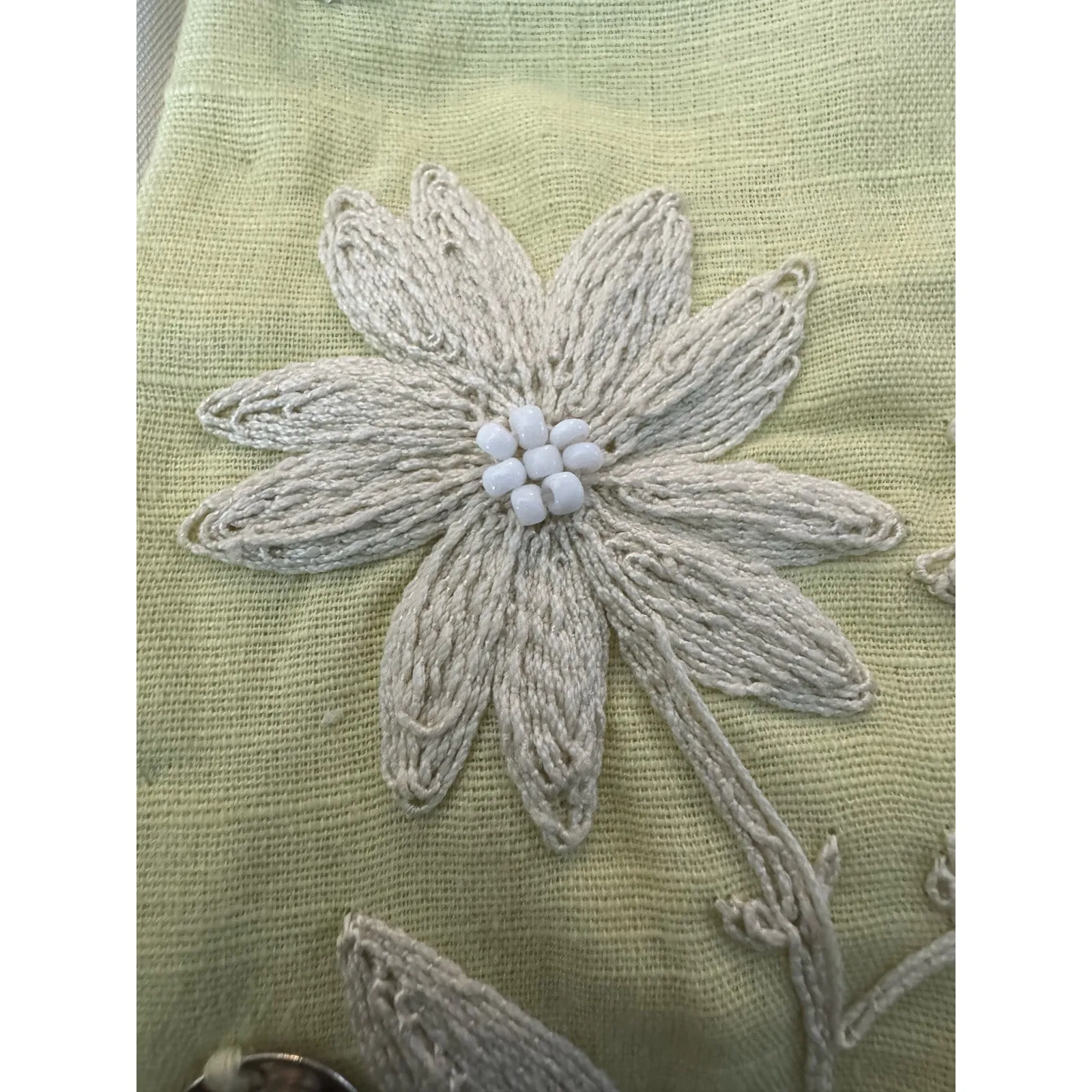 Plenty by Anthropologie embroidered lemon yellow linen cotton shift dress 6 - Image 13