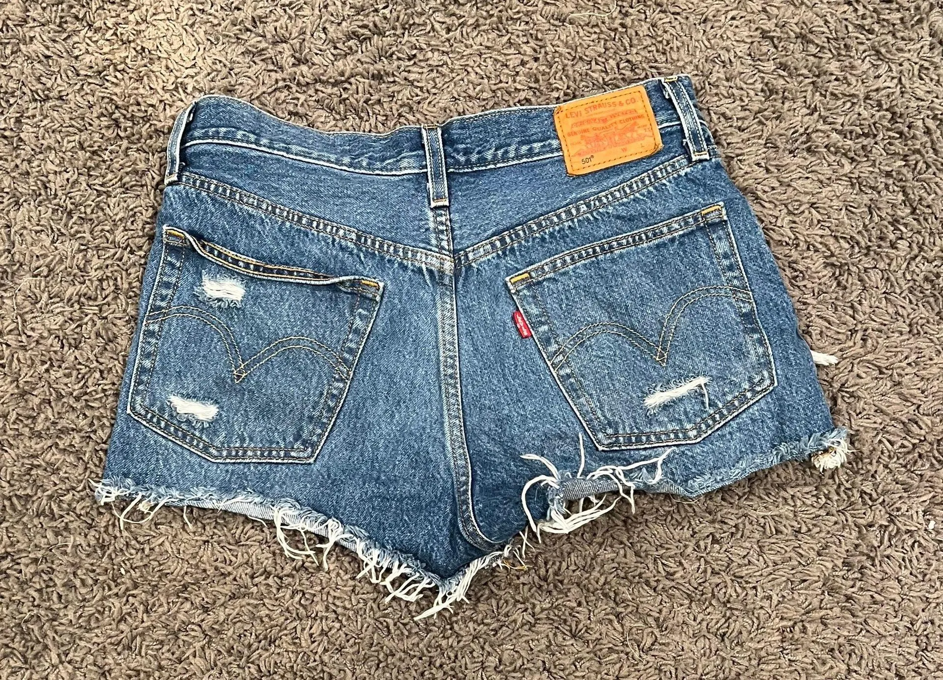 Levi’s 501 Distressed Denim Jean Shorts - Image 2