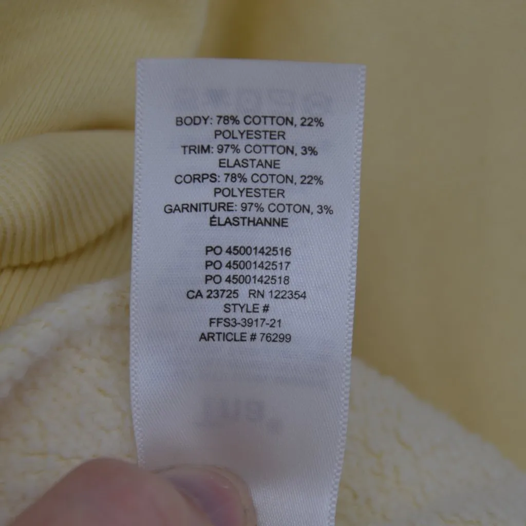 Aritzia TNA Cozy Fleece Perfect Crew Sweatshirt Yellow Solid Pullover Women's XS - Image 7