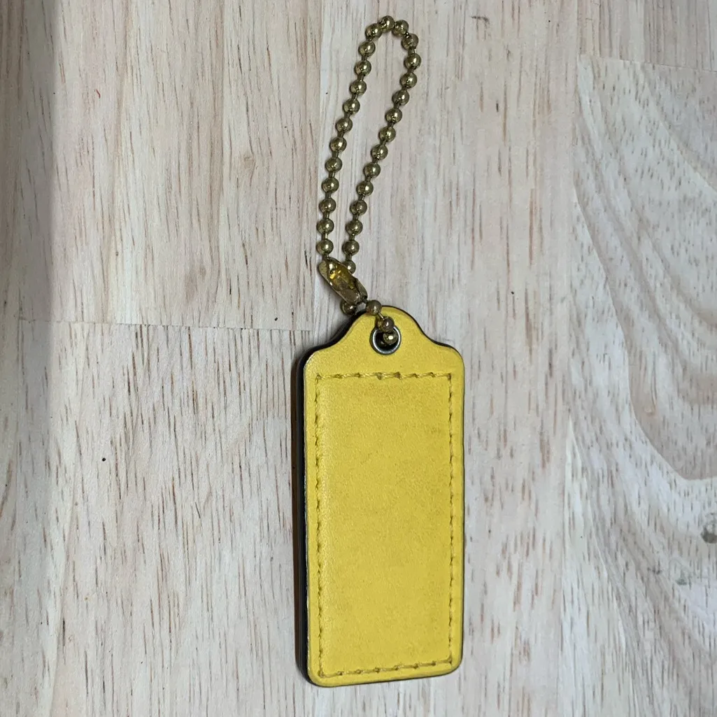 Coach  Sunflower Yellow Leather Keychain - Image 2