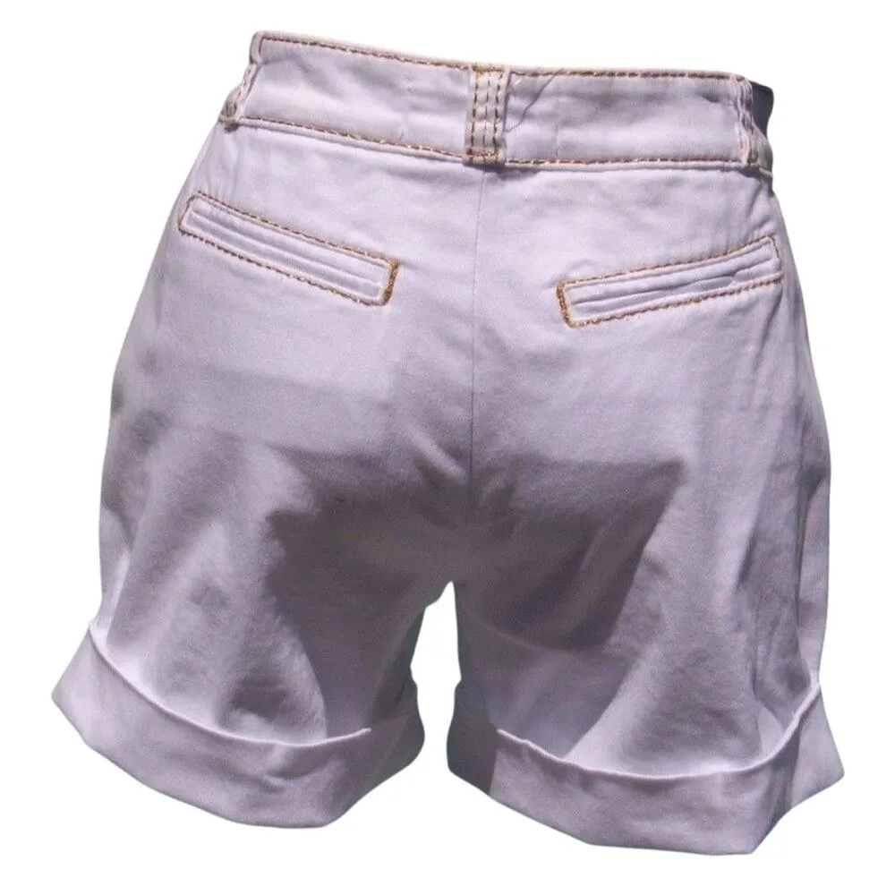 Cache Contour Stretch Denim Short Gold Pant Detail Stitching White New NWT $98 - Image 2