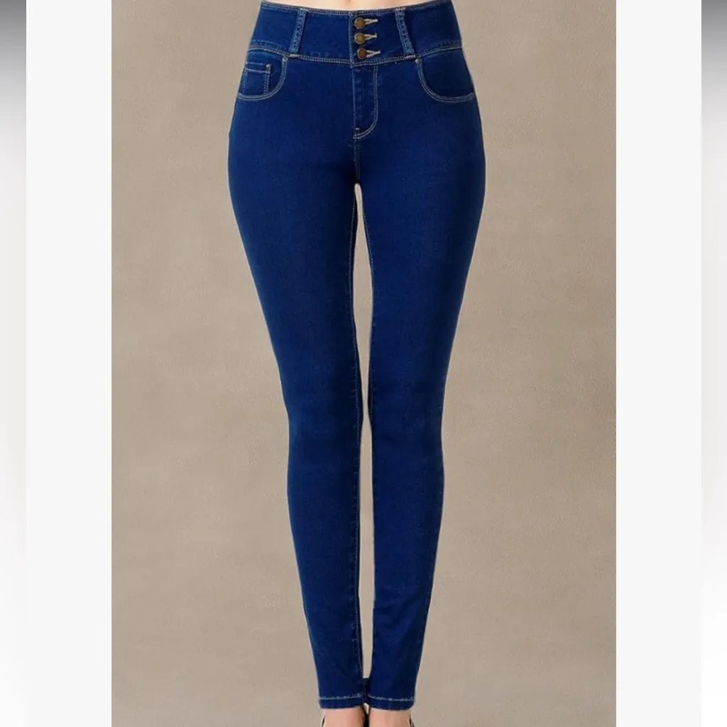 WAX JEANS HIGH WAISTED BUTT LIFTING  DENIM SIZE 5 - Image 2