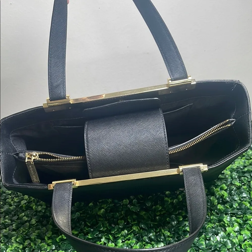 Michael Kors Black Tilda Saffiano Leather Large Tote purse - Image 6