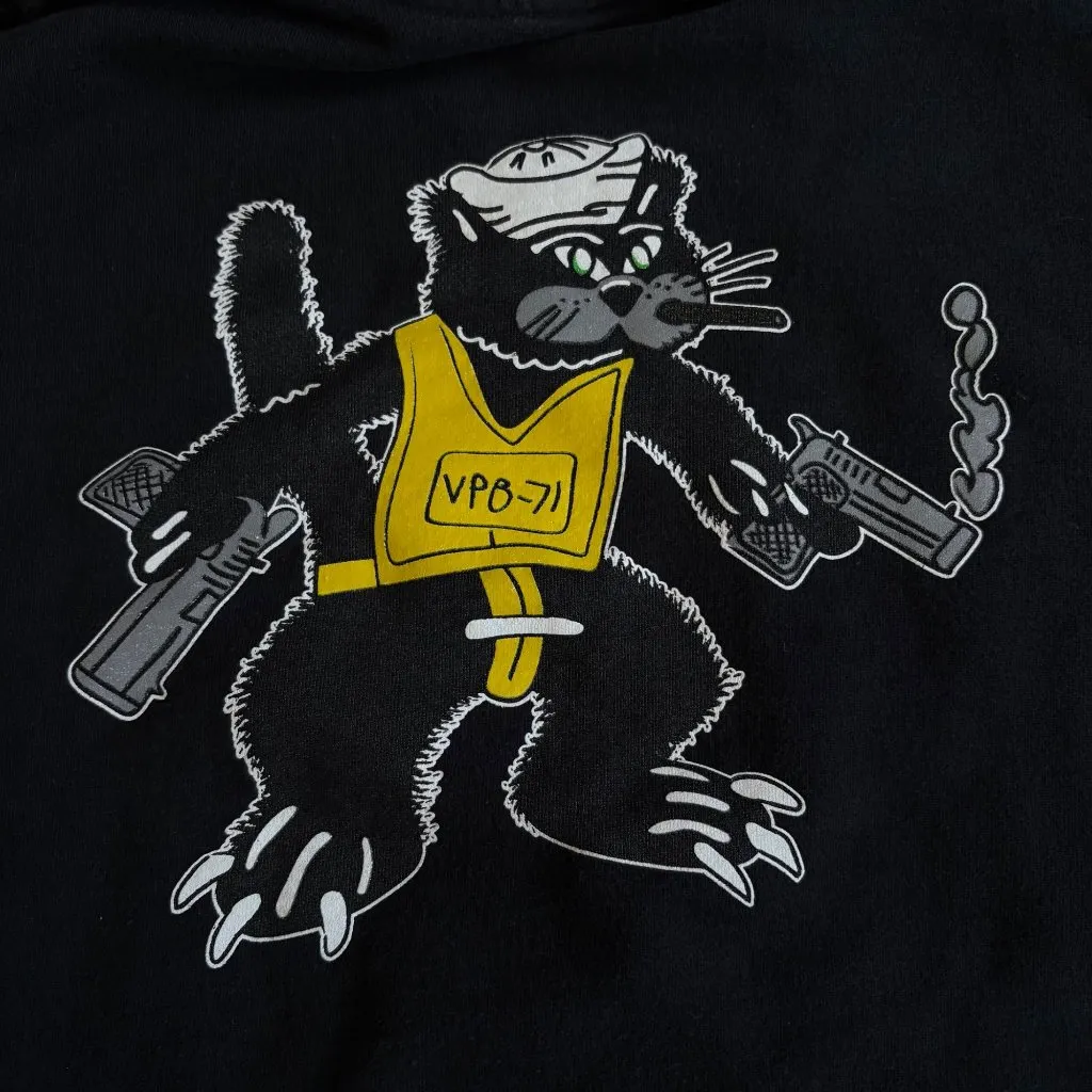 Rare 'Dope Lemon' Smoking Cat Graphic Sweatshirt Streetwear Band Merch Hoodie Black Size M - Image 2