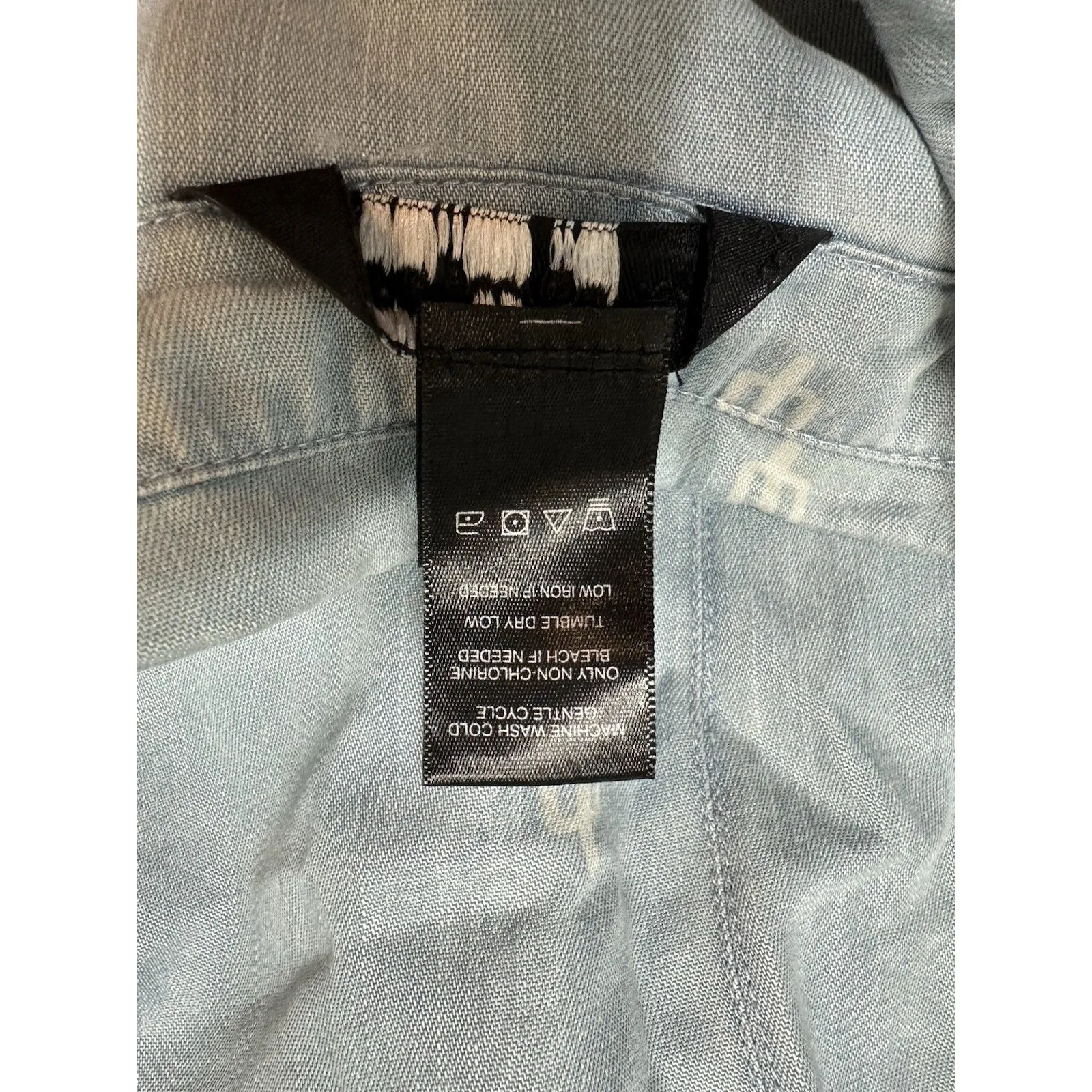 Ali Miles Chambray Cactus Print Tencel Shirt Dress Women's‎ Small Western Boho Blue - Image 8