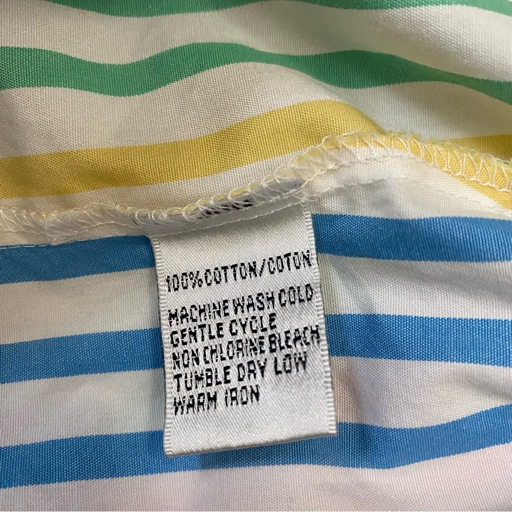 Vintage 90s Talbots rainbow striped wrap Oxford top - Image 7